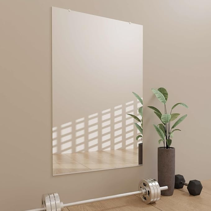 Fab Glass and Mirror Large Gym Mirror for Home Gym 36x72 - Full Length Ultra-Clear Annealed Glass Wall Mount - DIY Workout Display with Safety Backing - 1/4 Inch Low-Iron