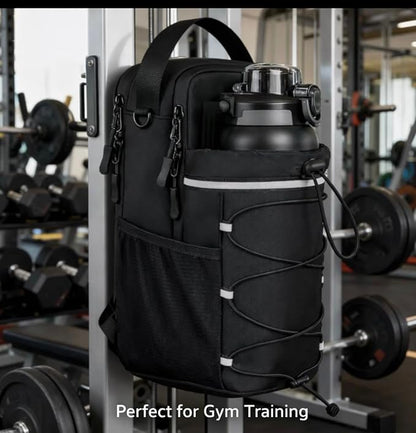 Magnetic Gym Bag Manetic Gym Sling Bag with Water Bottle Holder,Crossbody Magnetic Bottle Bag for Gym Workout Y Fitness Training 4KG Weigth Capacity, Sport for Men & Women,Small