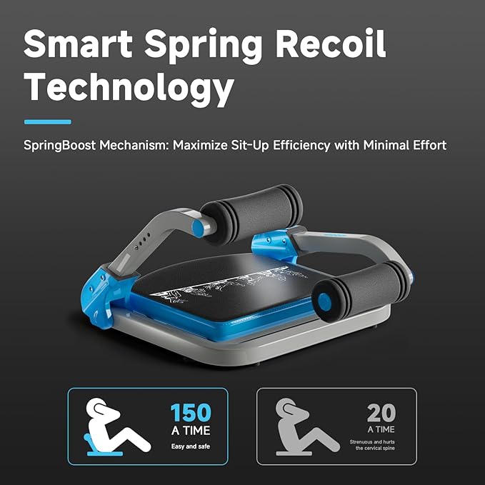 Ab Trainer/Crunch Machine, Ab Workout Equipment, 4 Adjustable Resistance, Ab Machine for Stomach Workout, 350 LBS Weight Capacity, Automatic Rebound, Ab Core Machine,Fitness Equipment for Home