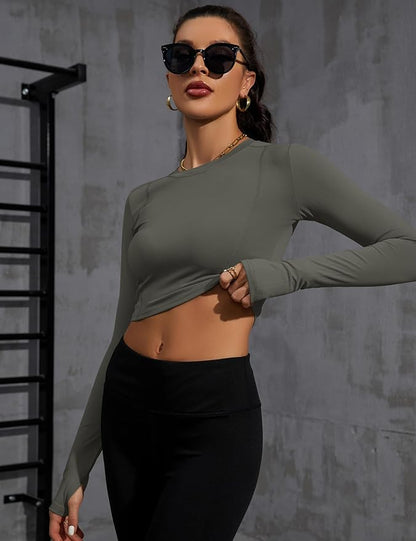 Loovoo Women Workout Shirts 1/2/3 Pack Athletic Compression Tee Dry Fit Yoga Gym Basic Tops