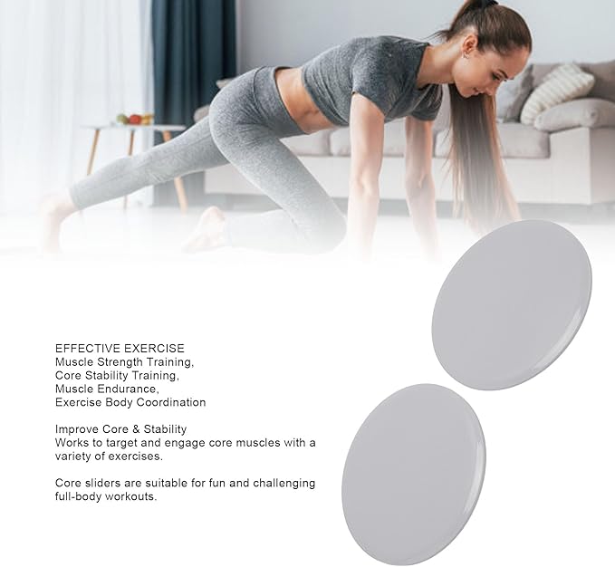 " Exercise Core Sliders, ABS and Foam Core Sliding Discs, 2-Pack Compact Gliders for Home Gym, Travel and Full Body Workout "