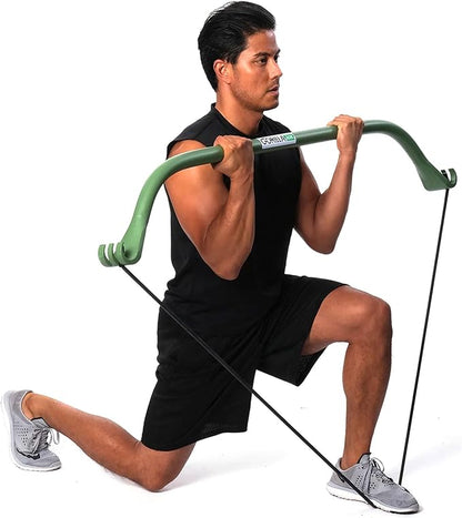 Gorilla Bow Lite Resistance Band Bar System, All-in-One Home Gym Equipment for Full Body Workout, Portable Fitness Bow with Bands for Strength Training