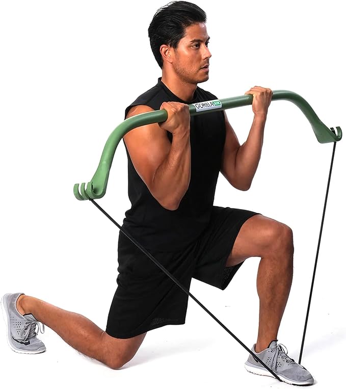 Gorilla Bow Lite Resistance Band Bar System, All-in-One Home Gym Equipment for Full Body Workout, Portable Fitness Bow with Bands for Strength Training