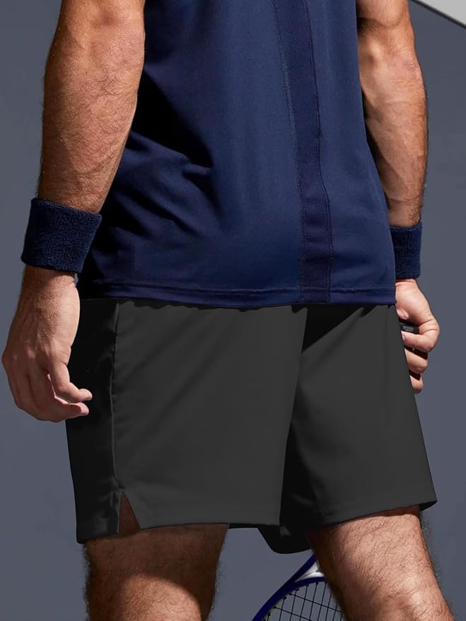 Aolesy Men's 2 in 1 Running Shorts 5" Workout Gym Athletic Shorts for Men Quick Dry Lightweight Training Shorts with Pockets
