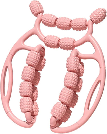 Massage Roller Relax 20 Wheels Relax Roller,Massage Tool,Equipment Leg Cellulite Roller Muscle Relaxer for Workout Pink