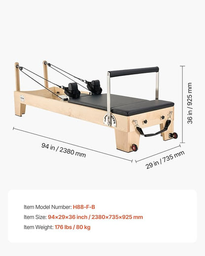 VEVOR Pilates Reformer Accessories for Home Gym, Include Reformer Box/Chair/Spine Corrector/Wall Mounted Machine/Jump Board/Foldable & Dual Resistance Springs