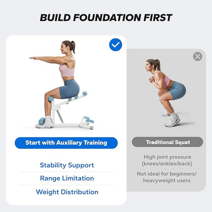 MERACH Deep Squat Machine for Women, Adjustable Glutes Trainer Machine, Core & Leg Exercise, Push Up Board Workout Equipment at Home Gym