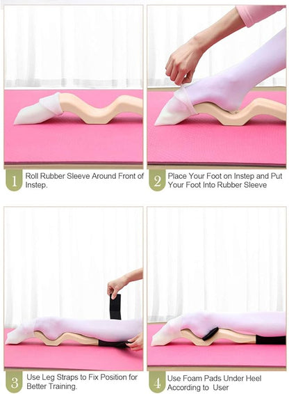 Daydance Kids Women Ballet Foot Stretcher Wooden Arch Enhancer Set with Resitance Bands, for Ballet, Gymnastics, Yoga