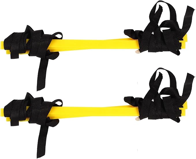 Restokki 2PCS 4 Rung Rope Ladder Speed Training Footwork Ladder with Carry Bag for Football Basketball 2m Black Rope Yellow Rung