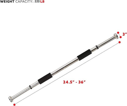 Sunny Health & Fitness Adjustable Doorway Pull Up Bar – Chin Up Bar for Home Gym Training