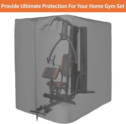 Protective Cover for Home Gym Set with Waterproof Zipper, 600D Oxford Waterproof& Dustproof Cover for Gym Station/Home Excersize Equipment Set- UV Resistant, Dustproof, 67"L x 41.3"W x 72.8"H, Black