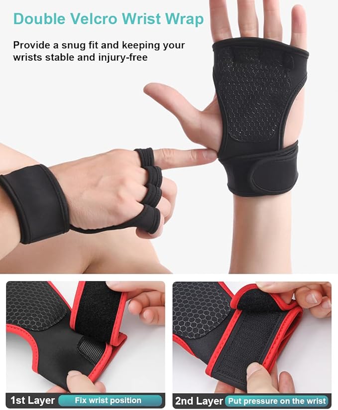 Workout Gloves for Men Workout Gloves Women, Wrist Wraps Wrist Straps for Weightlifting, Versa Grips Lifting Wrist Wraps Weight Lifting Gloves Gym Gloves for Men & Women