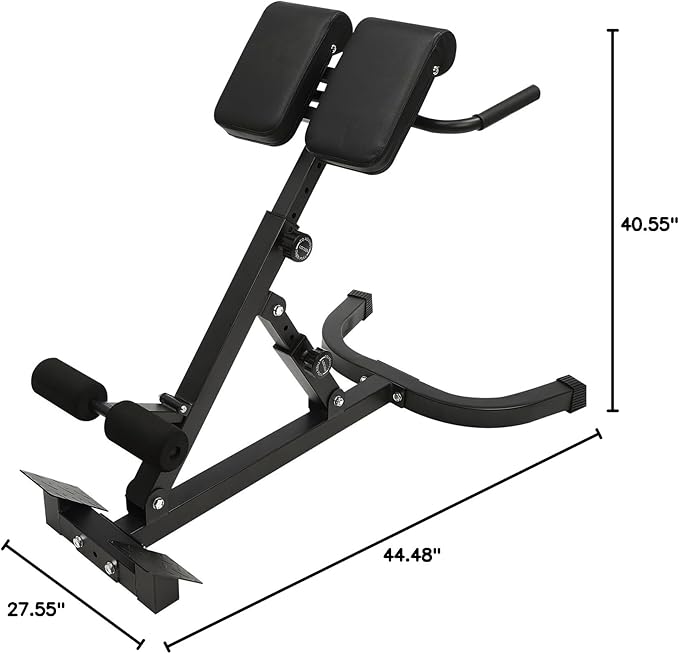 Roman Chair Back Extension Machine Foldable 5 Position Sit up Multi-Functional Hyperextension Back Strength Exercise Bench 330 lbs for Home Workout Gym Fitness Equipment