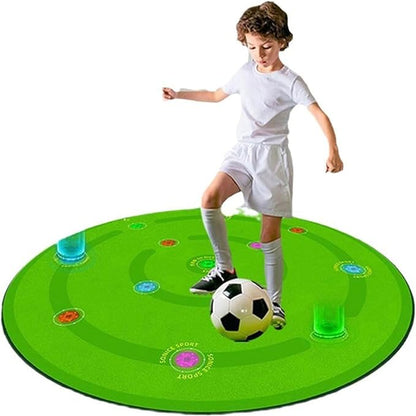 1.4m Football Footstep Training Mat,Football Assist Carpet,13 Reaction Lights Football Footstep Training Mat,7 Training Modes, 20H Battery Life,for Kids/Adult Fitness, Sports Training