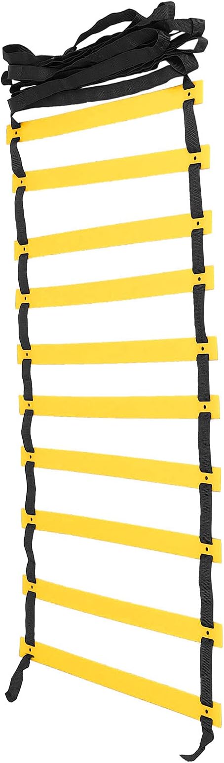 Acouto Polypropylene Speed Ladder for Soccer Training & Footwork Fitness -, Portable, Quick Setup with Storage Bag, Rope