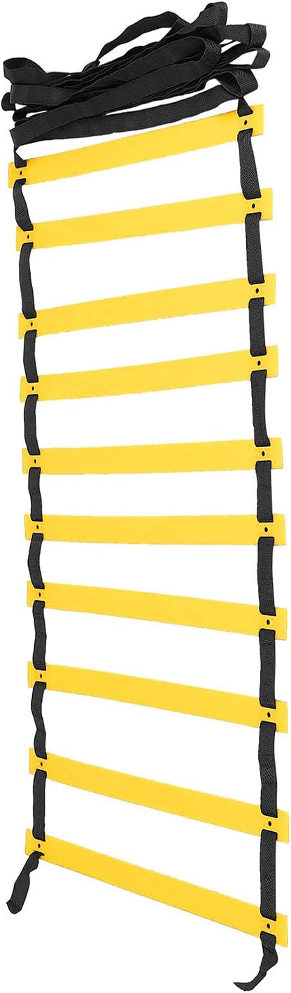 Acouto Polypropylene Speed Ladder for Soccer Training & Footwork Fitness -, Portable, Quick Setup with Storage Bag, Rope