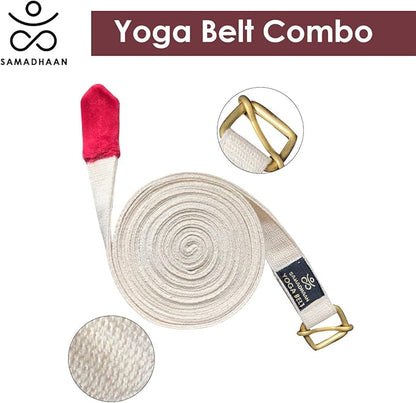 Yoga Strap with Durable Sliding Brass Buckle | Strong & Secure Yoga Strap | Double Thickness Adjustable Yoga Belt for Daily Stretching, Yoga, Pilates & Fitness