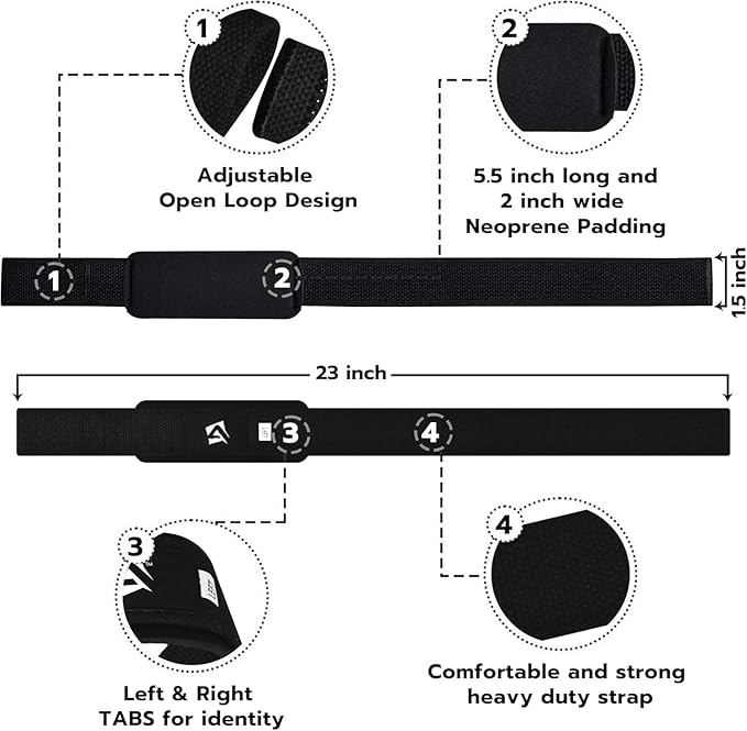 AQF Lifting Wrist Straps for Weightlifting, Powerlifting & Deadlifts – 23” Neoprene Padded Cotton Straps for Strength Training & Gym Workouts - Maximum Grip Support for Men & Women
