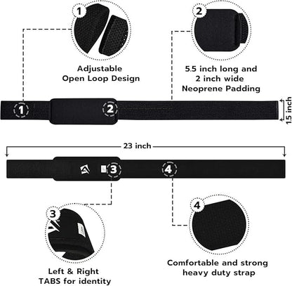 AQF Lifting Wrist Straps for Weightlifting, Powerlifting & Deadlifts – 23” Neoprene Padded Cotton Straps for Strength Training & Gym Workouts - Maximum Grip Support for Men & Women