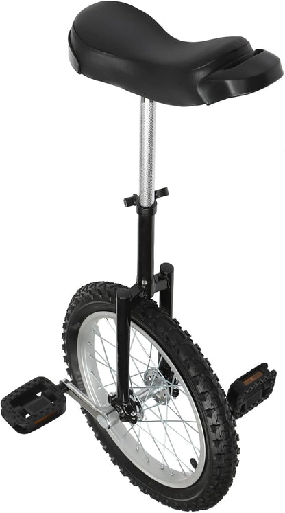 16/24 Inch Wheel Unicycle with Steel Rim, Unicycle Electric Wheel Skidproof Mountain Tire Cycling Sports Exercise with Adjustable Seat, Adults Kids Outdoor Sports Fitness Exercise Tool