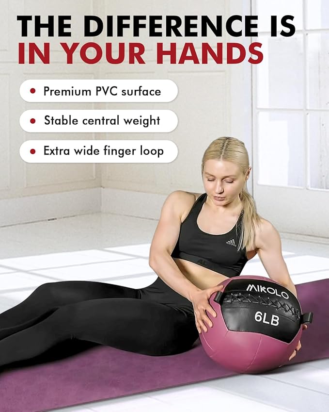 Mikolo Medicine Ball, Wall Ball,Soft Medicine Ball Set,Slam Ball for Core Training, Strength Workouts -Multi-Weight 10lbs 20lbs Exercise Balls for Home Gym, Functional Fitness (10/15/20/25LB)
