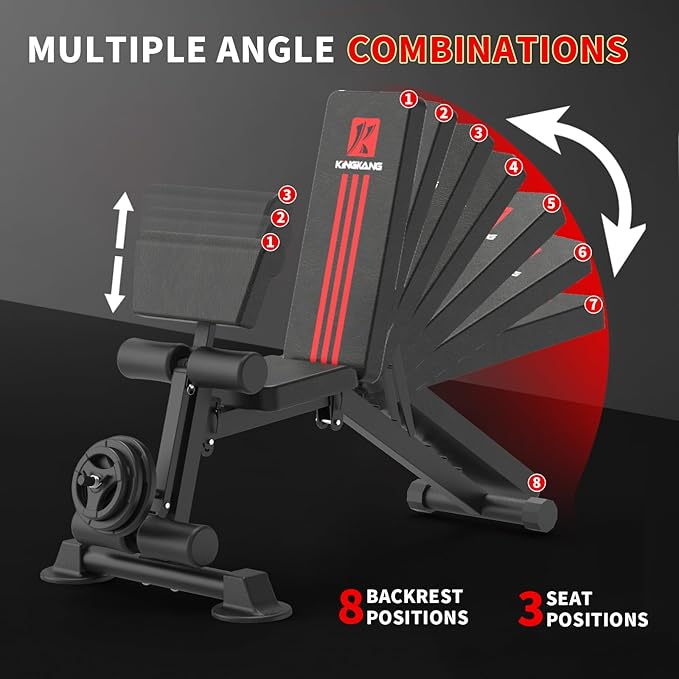K KiNGKANG Weight Bench Press Adjustable Workout Bench for Home Gym Work out Exercise Equipment for Home Gym Incline Exercise Sit up Strength Training Weight Lifting Bench