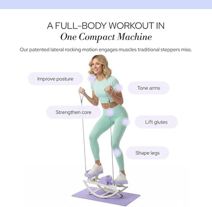 The Rock Stepper - Side to Side Rocking Stepper Machine for Home Workouts - Low Impact Indoor Cardio Leg Glute and Core Training - Quiet Compact Step Rocker Exercise Equipment