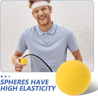 SUPVOX 4Pcs High Bounce Squash Balls: Professional Hollow Rubber Training for Racquetball & Handball - High Visibility Yellow Reaction Balls for Reflex & Agility Drills