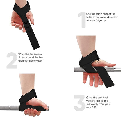 Weight Lifting Straps Wrist Support Padded Neoprene Gym Cross Training Hand Bar Weightlifting Straps Fitness Bodybuilding Power Exercise Grips Deadlift Men Women