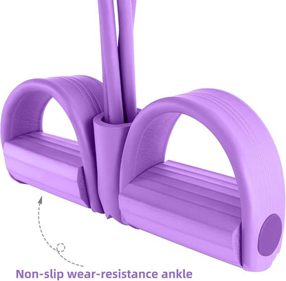 Multi-Function Tension Rope – 4 Tube Resistance Bands with Handles – Sit Up Exercise Equipment Home Gym Tummy Trainer for Men Women