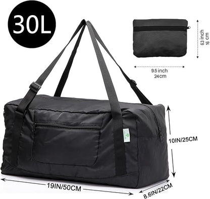 HOLYLUCK Foldable Travel Duffel Bag For Women & Men Luggage Great for Gym (black) One_Size