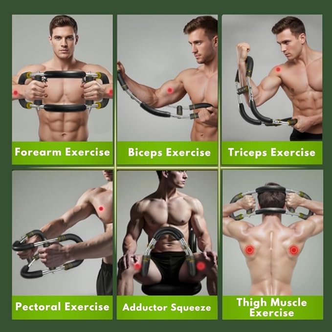 Twister Arm Trainer - Chest Workout Equipment - Chest Press Machine - Arm Trainer for Men - Power Twister Bar - Exercise Bar - Upper Body Workout Equipment with Resistance Band