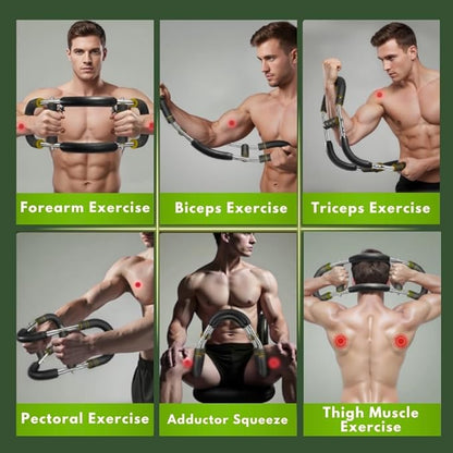 Twister Arm Trainer - Chest Workout Equipment - Chest Press Machine - Arm Trainer for Men - Power Twister Bar - Exercise Bar - Upper Body Workout Equipment with Resistance Band
