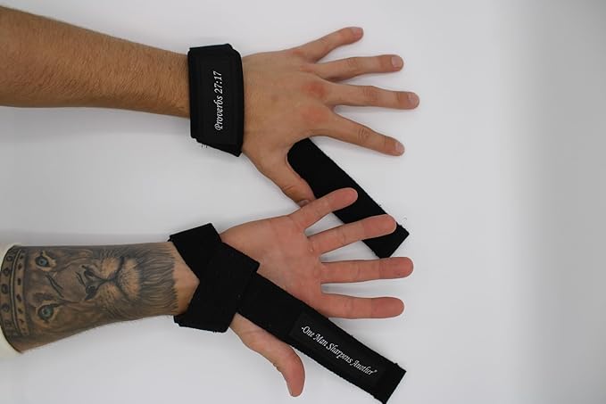 Powerlifting Christian Wrist Straps, Soft Cotton Blend Lifting Straps for Weightlifting, Gym Wrist Support for Deadlifts, Rows, and Pulling Exercises (Pair)