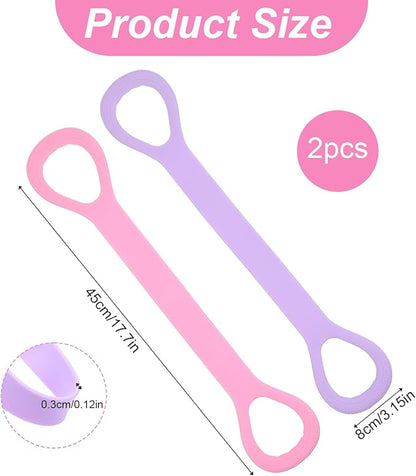 2pcs Figure 8 Resistance Bands for Arms Resistance Bands with Handles for Working Out Back Leg Stretcher Portable Exercise Equipment for Yoga Pilates Stretching Physical Therapy Pink & Blue