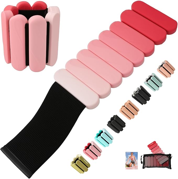 Ankle Weights for Women Men, Silicone Wrist Weights Set of 2 - Wearable Leg Weights/Arm Weights Ideal for for Home Gym Workout, Running, Yoga, Pilates, Barre, Exercise, Strength Training