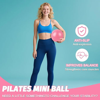 15 Pcs Pilates Ring Set for Women- Pilates Equipment for Home Workout-14-inch Pilates ring-9-inch Pilates Ball-5 Resistance Bands for Toning Arms, Thighs/Legs & Core.Exercise for Beginners at Home