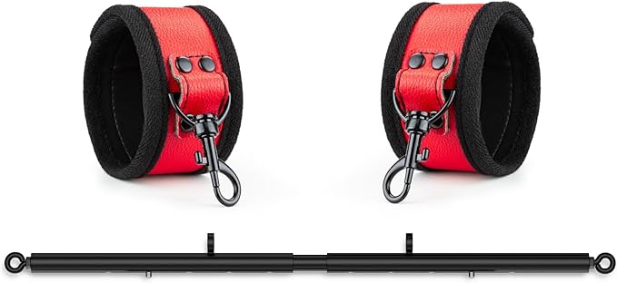 Heavy Duty Stainless Steel Expandable Spreader Bar with 2pcs PU Adjustable Straps, Sports Aid Training Fitness Gear Pilates Aid Kit,Home Indoor Sports Yoga Set