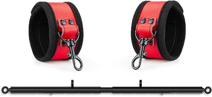 Heavy Duty Stainless Steel Expandable Spreader Bar with 2pcs PU Adjustable Straps, Sports Aid Training Fitness Gear Pilates Aid Kit,Home Indoor Sports Yoga Set