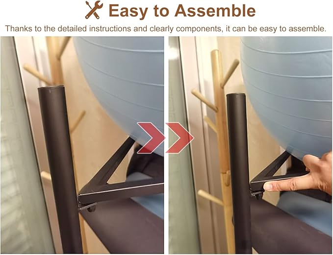 Yoga Mat Rack Freestanding Half Yoga Balls Rack, Indoor Gyms Studio Fitness Class Steel Half Ball Balance Trainer Organizer Stand, Holds 5/6 Half Exercise Ball, 5 Tiers