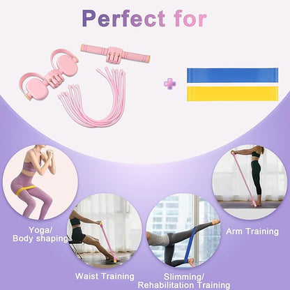 Pedal Resistance Band with Handle,Upgrade 6-Tube Detachable Yoga Bands,Multi-Functional Resistance Band Fitness Equipment, for Full Body Stretching, Shaping and Fat Reduction Training