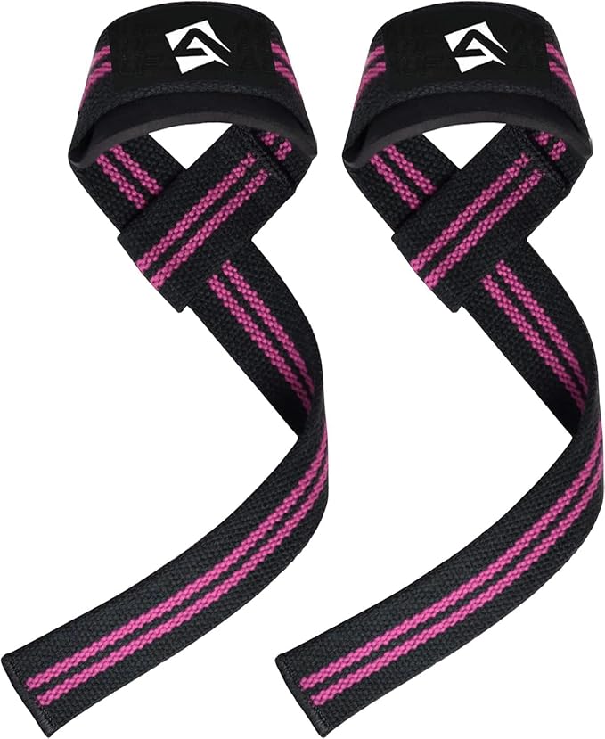 AQF Lifting Wrist Straps for Weightlifting, Powerlifting & Deadlifts – 23” Neoprene Padded Cotton Straps for Strength Training & Gym Workouts - Maximum Grip Support for Men & Women
