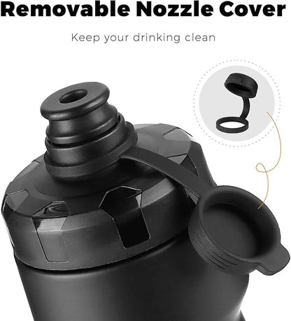 QuiFit Bike Water Bottle 4-Pack with Mud Cover, Leak Proof Running Water Bottle 24 oz, BPA Free, Mountain Bike Accessories, with Dirt Cover, Fit for Most Bicycle Cup Holders (4 pack, 24 oz)