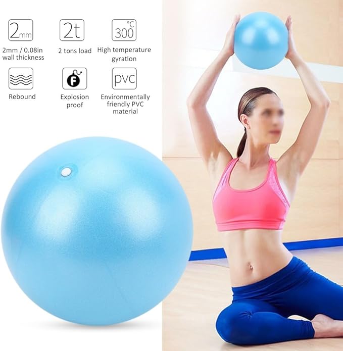 25cm Non-Slip Exercise Ball for Yoga & Pilates - Small Stability Ball for Core Strength Training, Home Gym, Balance Workouts
