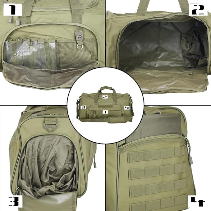 Gym Duffel Bag for Men Sports Duffel Bag with Shoe Compartment (GREEN-Model B)