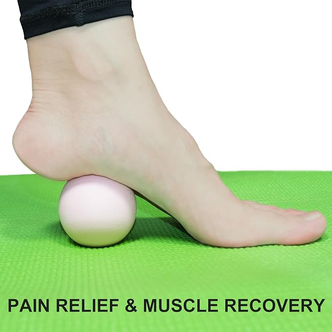 Small Hard Massage Ball 2 Pack. Lacrosse Ball Size Fascia Balls for Trigger Point Deep Tissue Myofascial Release Muscle Relax Plantar Fasciitis Relief Physiotherapy Yoga Pilates (Pink)