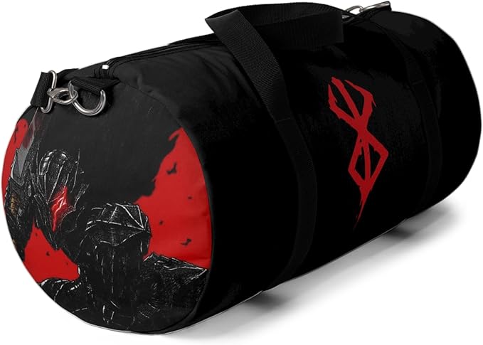 Anime Gym Bag for Women Men - Large Capacity Waterproof Workout Fitness Travel Sports Bags Fashion Street Camping ExpandaCLe Carry On Duffle Bag For Couple (Black Berserk) PTY