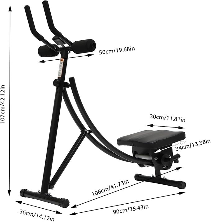 Ab Workout Equipment, Folding Ab Exercise Machine with LED Display Screen, 3-Level Adjustable Ab Trainer Machine with 330lbs Bearing Capacity, Abdominal/Core Fitness Equipment for Home Company Gym