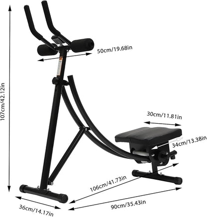 Ab Workout Equipment, Folding Ab Exercise Machine with LED Display Screen, 3-Level Adjustable Ab Trainer Machine with 330lbs Bearing Capacity, Abdominal/Core Fitness Equipment for Home Company Gym