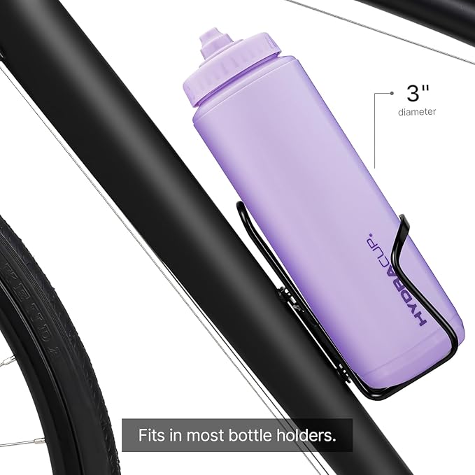 Hydra Cup Sport [4 Pack] 32 oz Squeeze Water Bottles, Fast Flow Sports Water Bottle, Bike & Cycling Water Bottle, Travel To Go, BPA Free (Bright Colors)